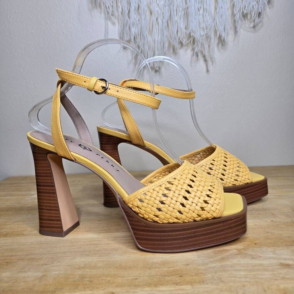 Katy Perry The Steady Ankle Strap Heels Pineapple Yellow Size 8.5 - Picture 10 of 14